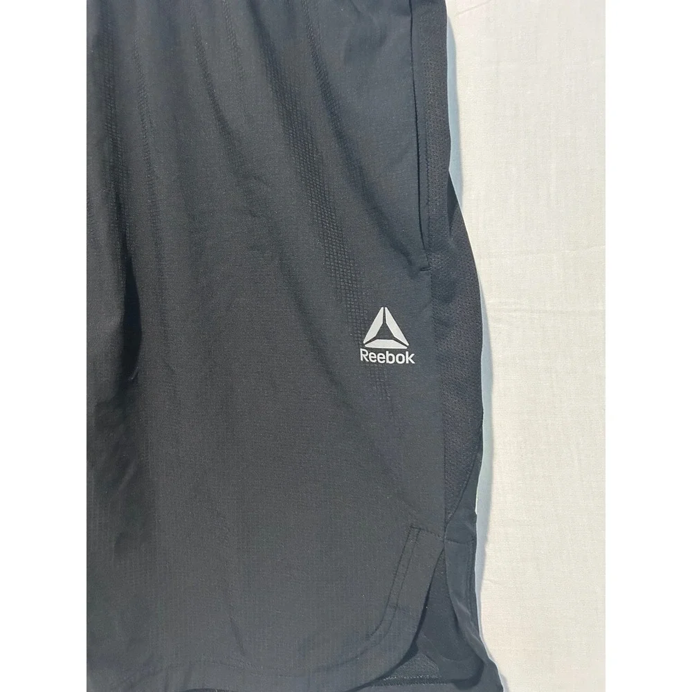 Reebok Mens Black Athletic Training Shorts Elastic Logo Waistband 3XL REH223SH35